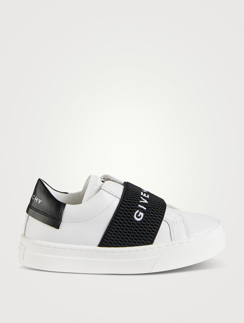 Leather Sneakers With Logo Band