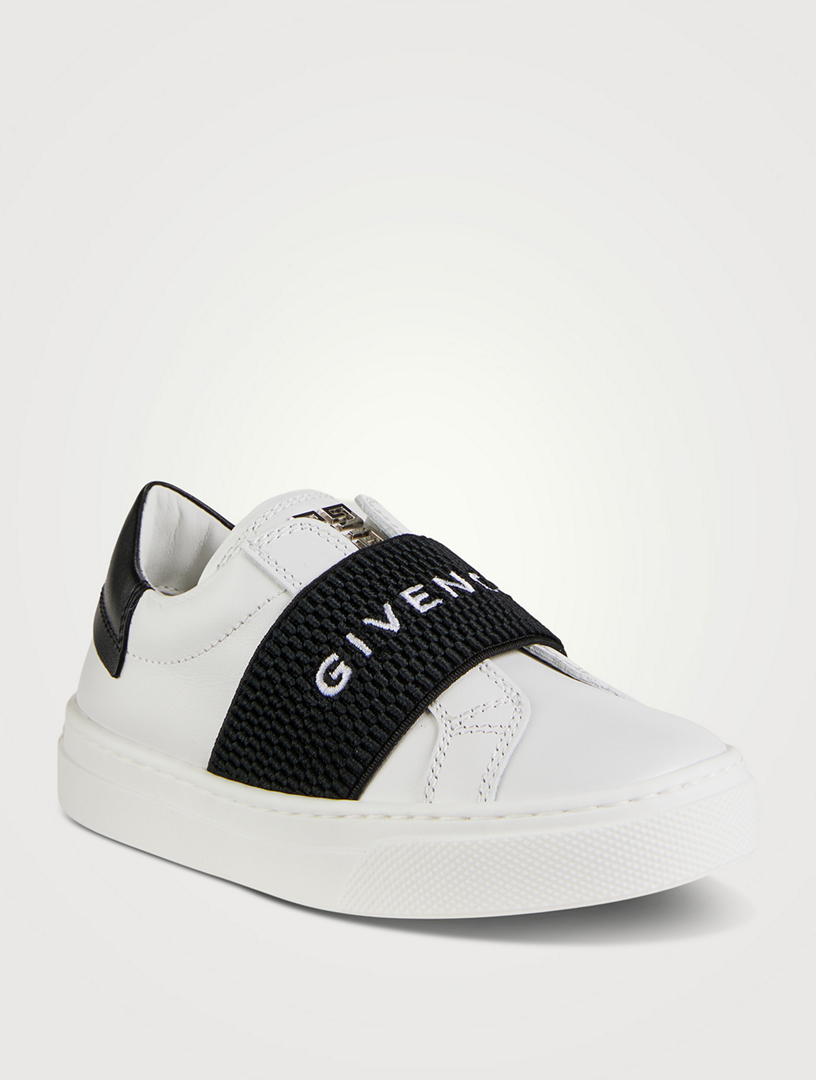 Leather Sneakers With Logo Band