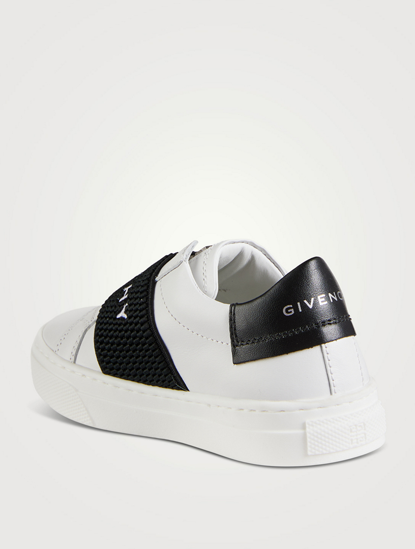 Leather Sneakers With Logo Band