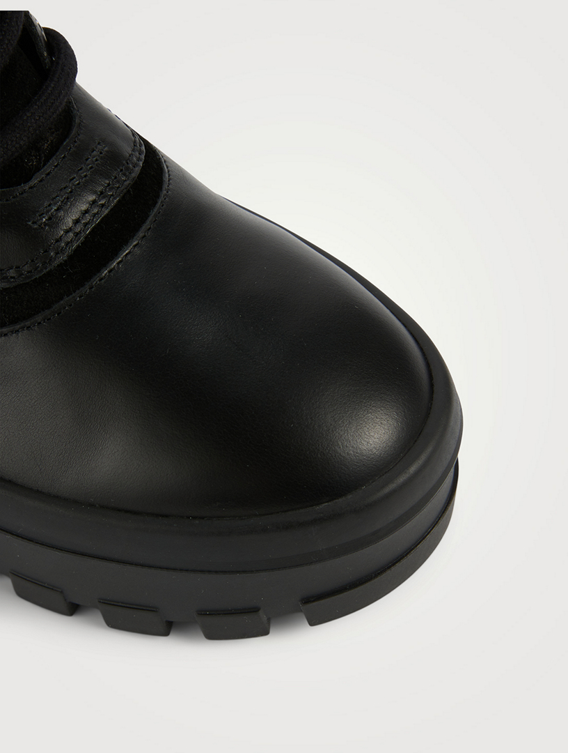 MACKAGE Hero Shearling-Lined Suede Combat Boots Holt Renfrew