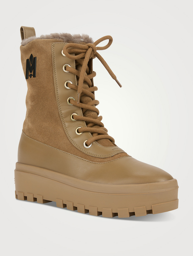 Shearling combat outlet boots