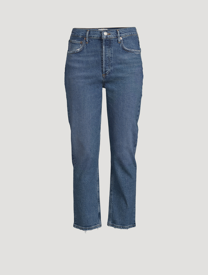 Agolde riley high rise hot sale straight crop jeans vanished