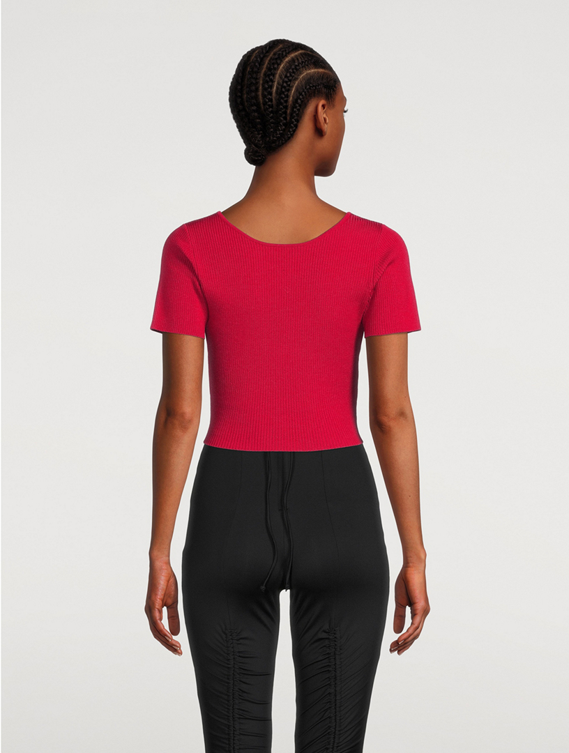 Merino Wool And Silk Reversible Twist Top