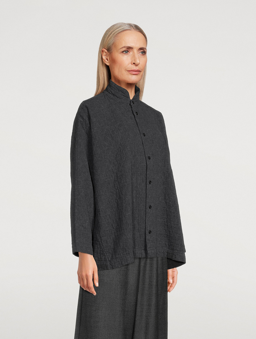 Stand Collar A-Line Shirt