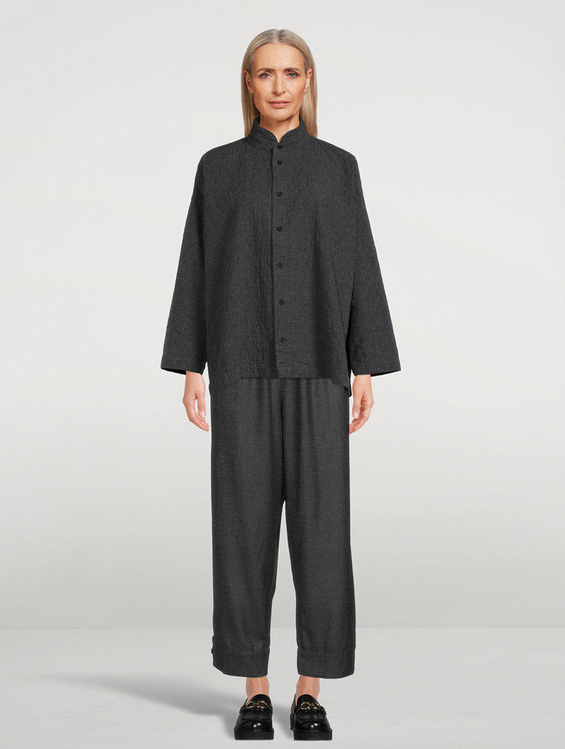 Stand Collar A-Line Shirt