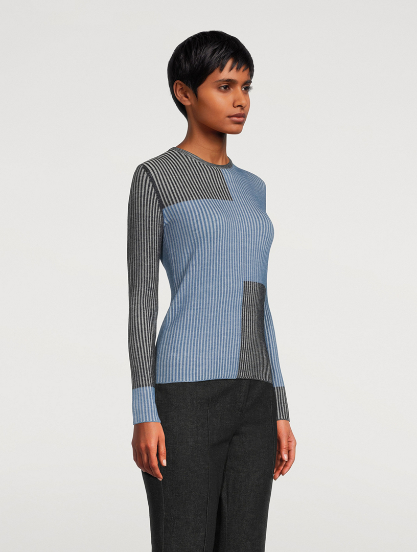 AKRIS PUNTO Colourblock Merino Wool Sweater