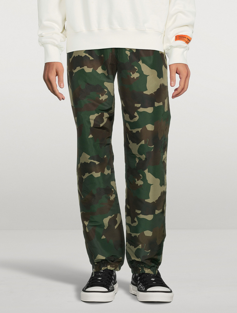 Nylon Track Pants Camo Print