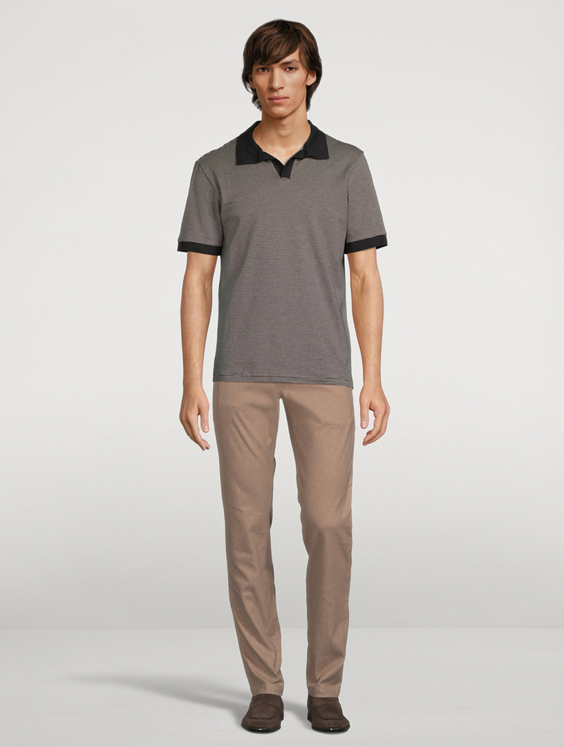 Striped Pullover Polo Shirt