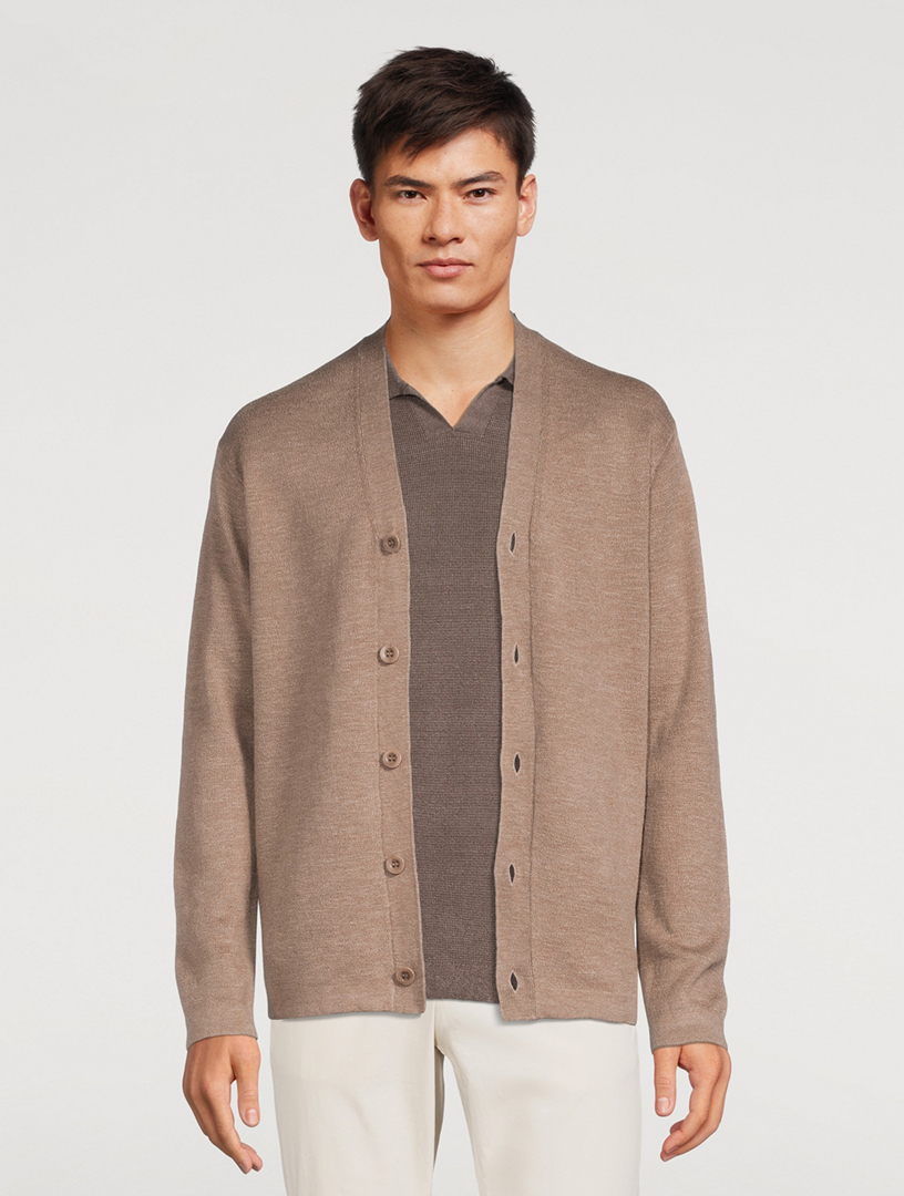 THEORY Linen And Cotton Cardigan Holt Renfrew