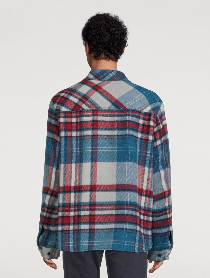 Wool Anorak Shirt In Check Print