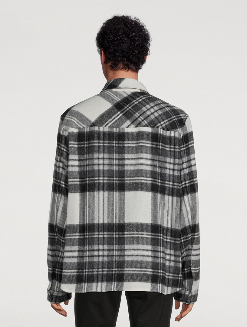 WE11DONE Wool Anorak Shirt In Check Print | Holt Renfrew