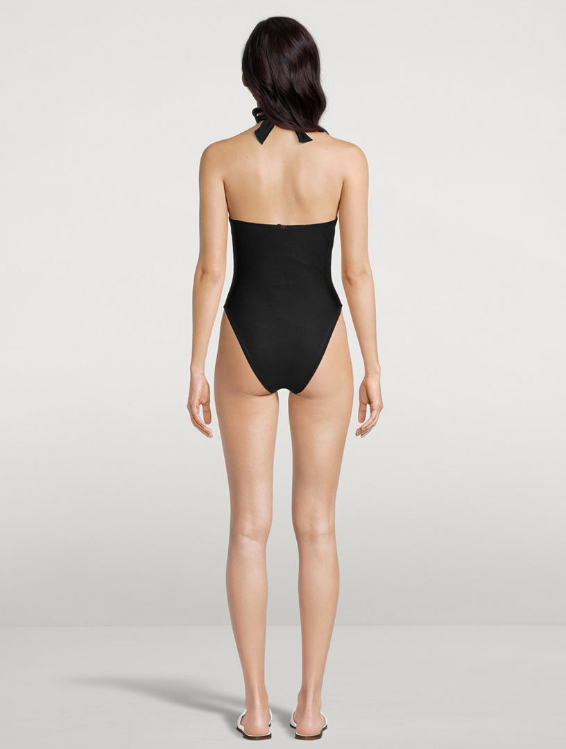 Adriana Degreas Scalloped Halter One Piece Swimsuit Holt Renfrew