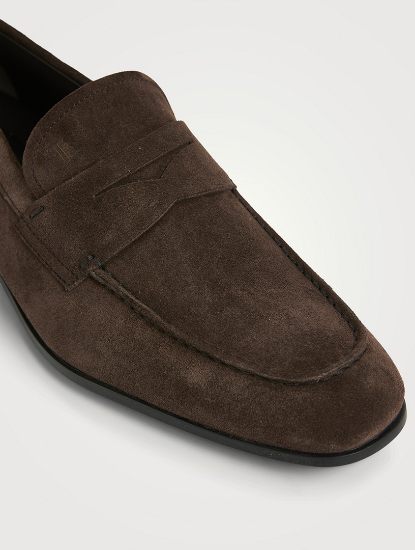 Mens suede sale penny loafers