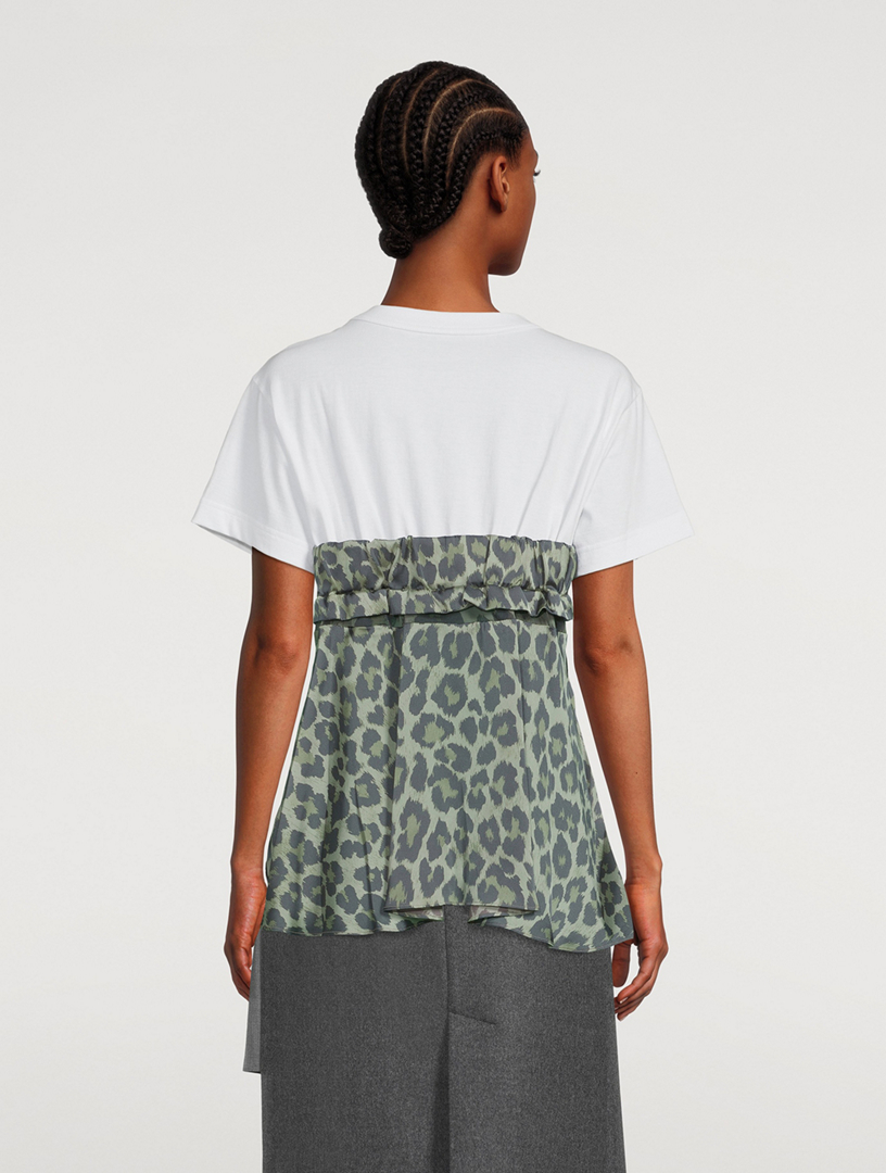 Cotton T-Shirt In Leopard Print