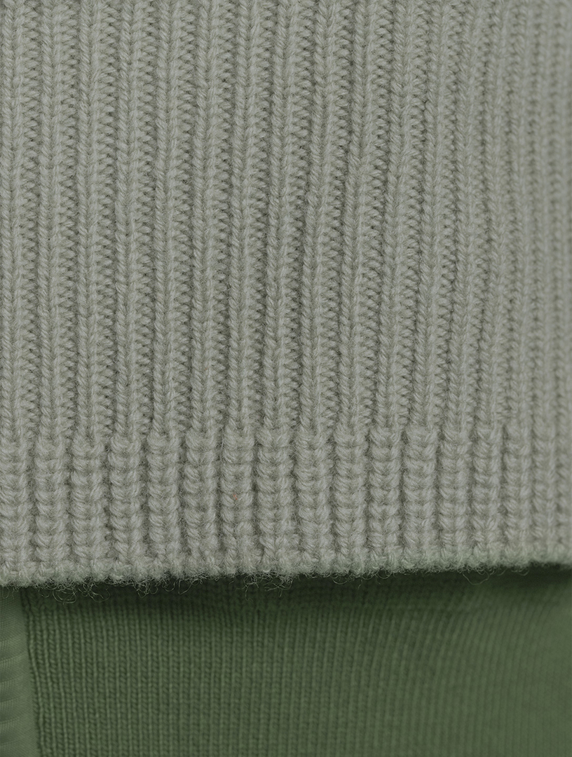 Nylon Twill Mix Knit Sweater