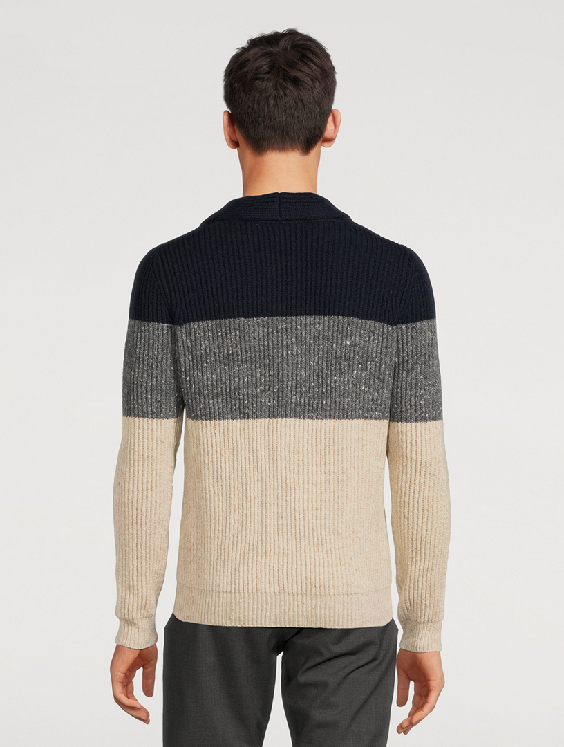 Wool Cashmere Shawl Cardigan Sweater