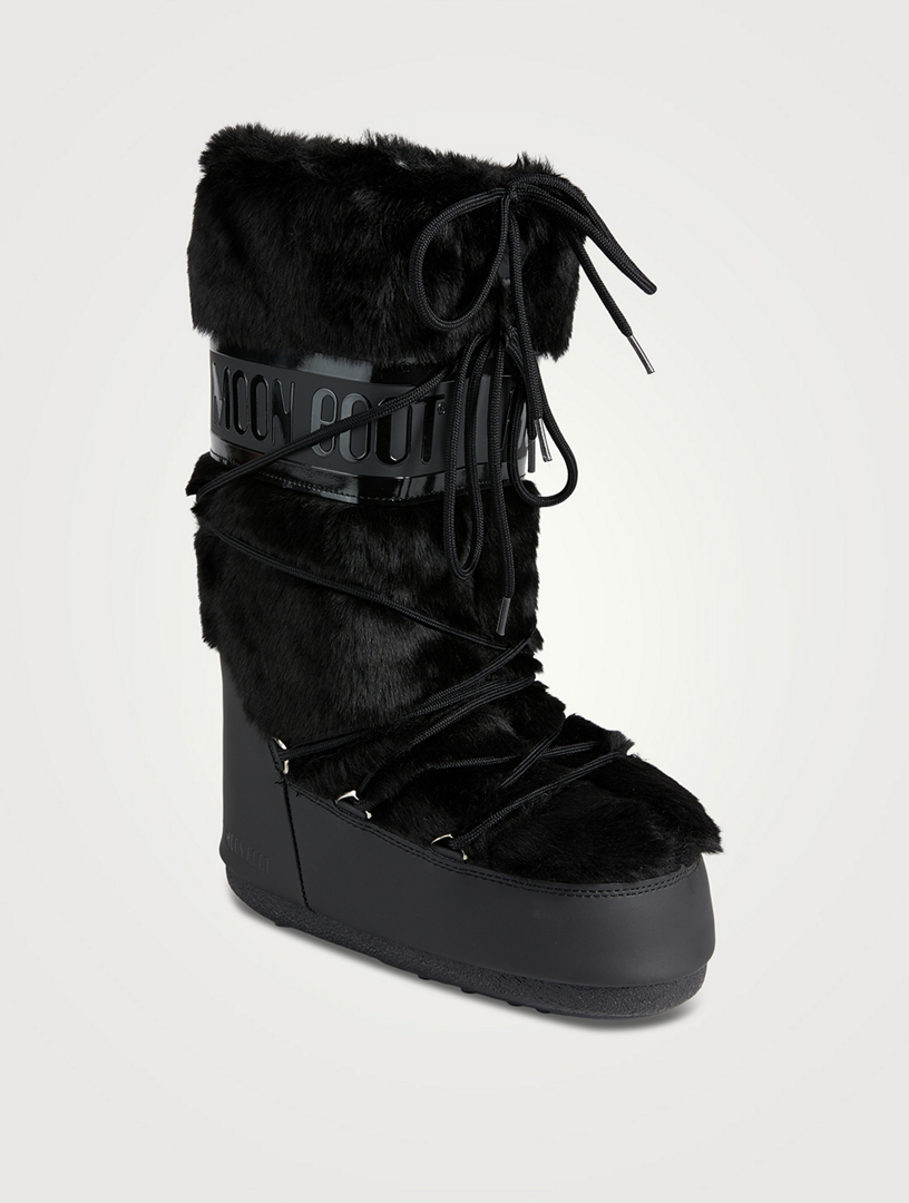 MOON BOOT Icon faux fur and faux leather snow boots