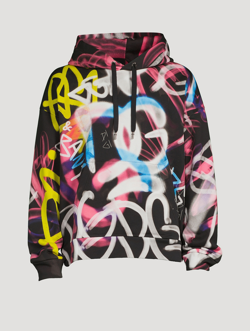 DOLCE & GABBANA Cotton Hoodie In Graffiti Print