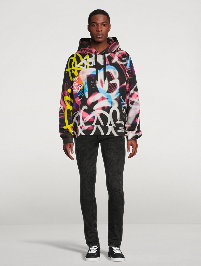 DOLCE & GABBANA Cotton Hoodie In Graffiti Print | Holt Renfrew