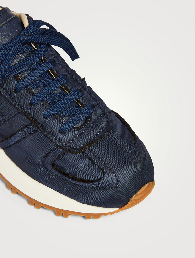 50-50 Nylon And Leather Sneakers