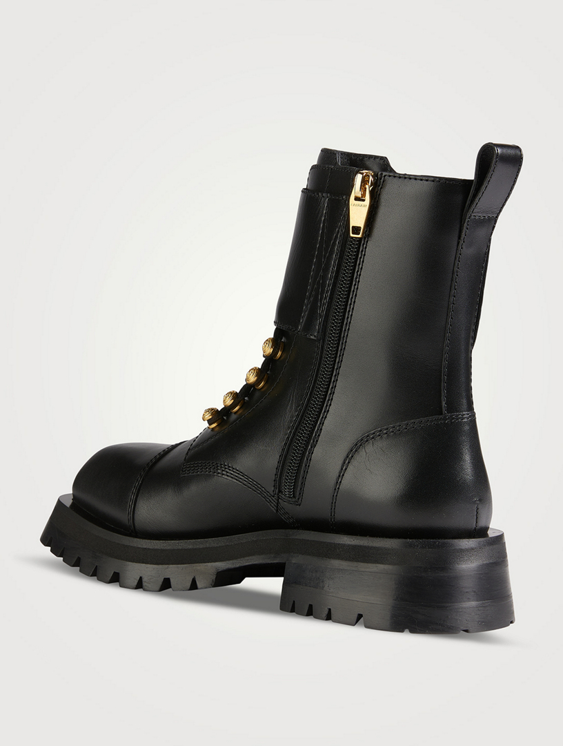 BALMAIN Ranger Leather Combat Boots Holt Renfrew