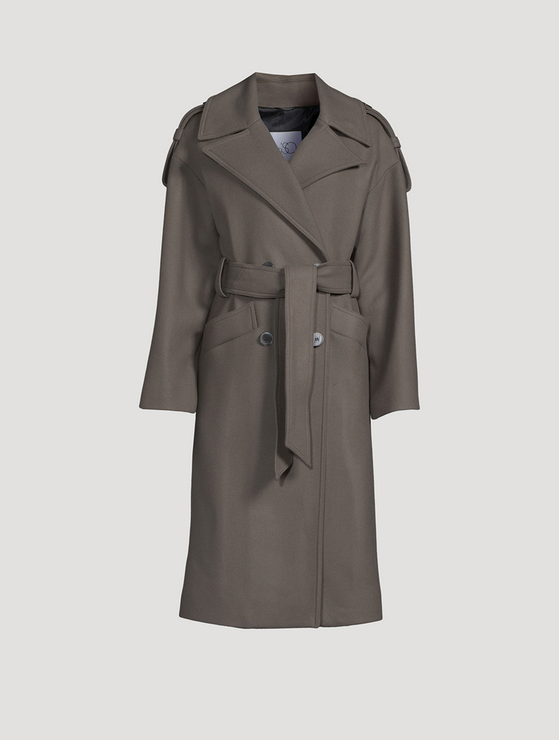 Theory wide lapel trench on sale coat