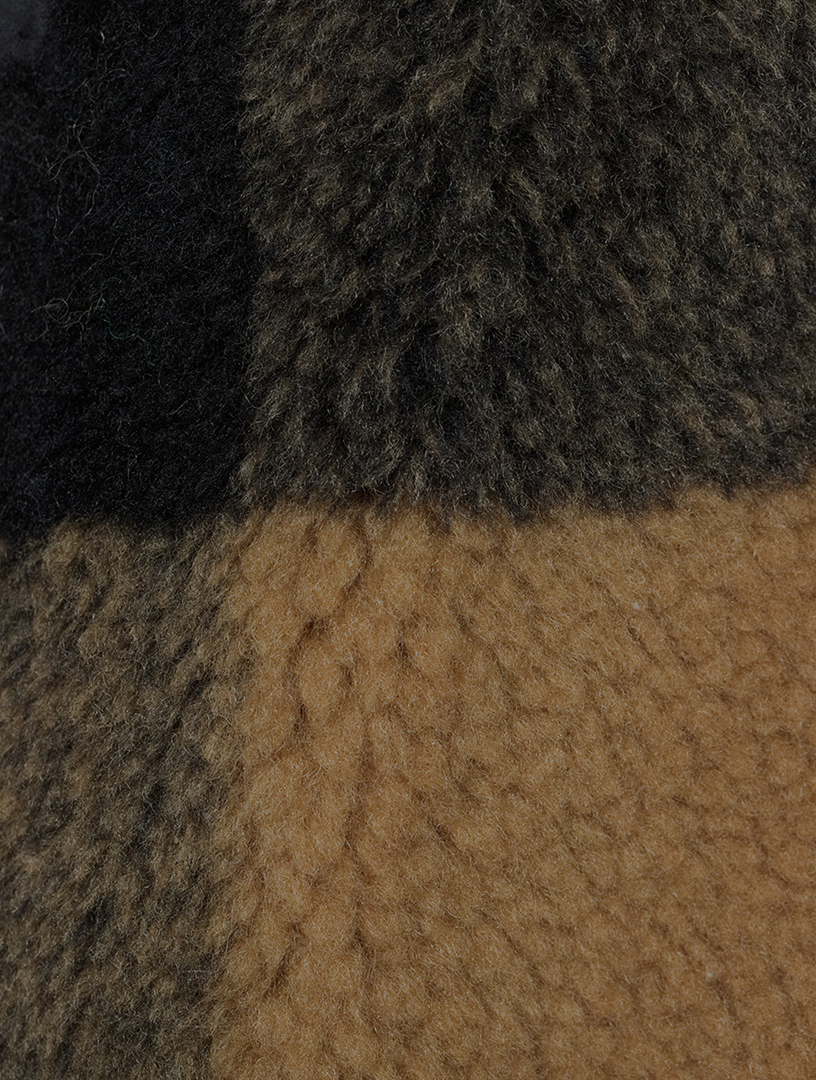 Maria Faux Fur Coat Check Print