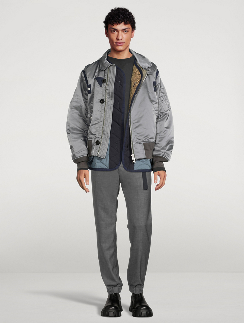 SACAI Wool Melton Pants | Holt Renfrew