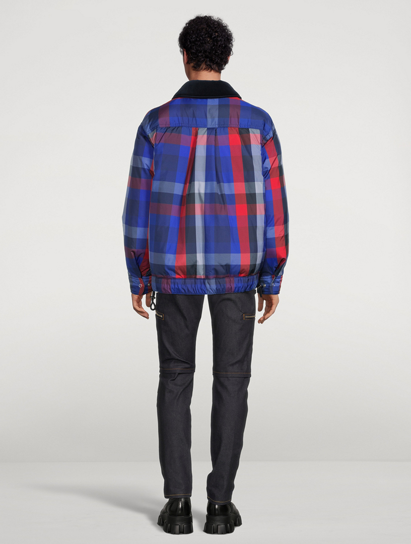 Plaid Padded Blouson Jacket