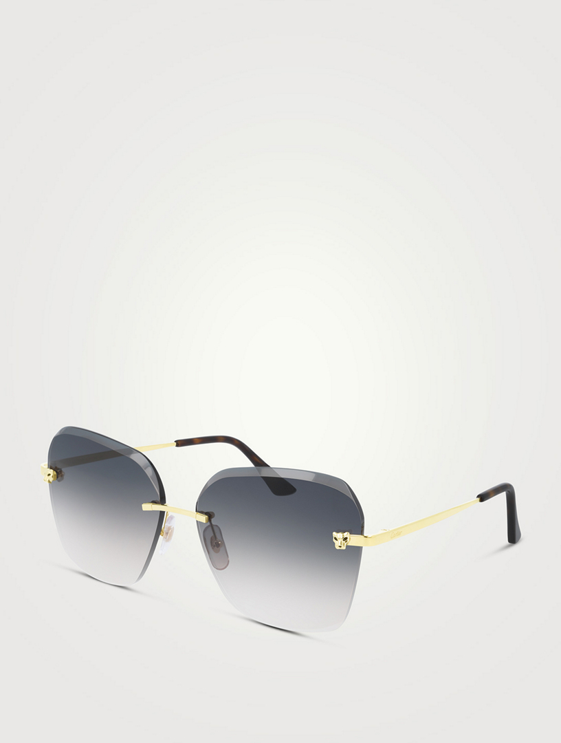 Panth re De Cartier Square Rimless Sunglasses