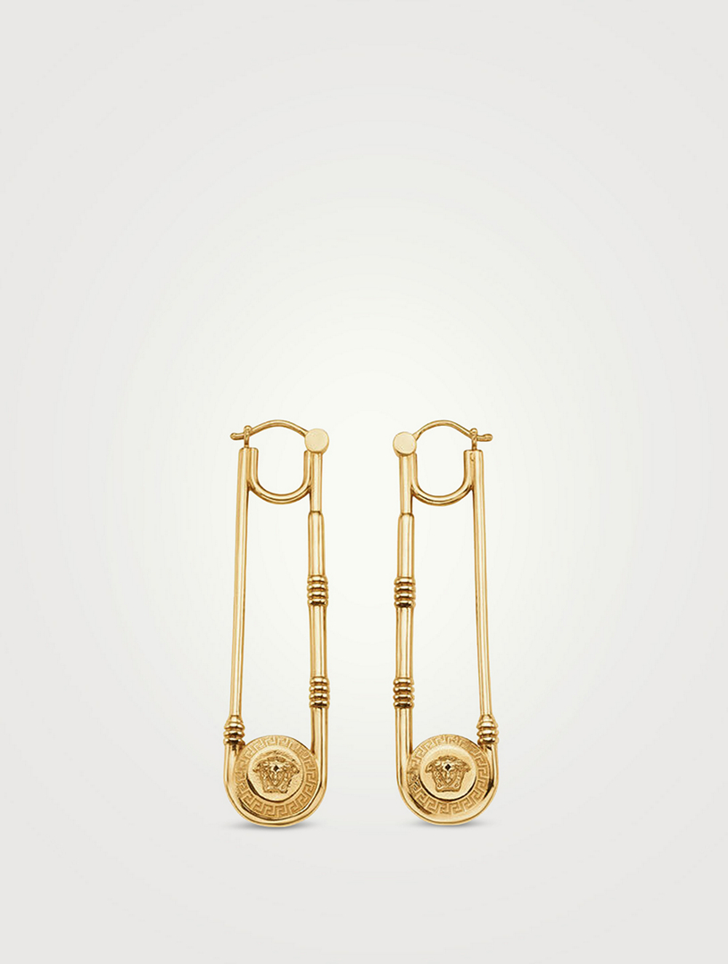 Medusa safety clearance pin drop earrings