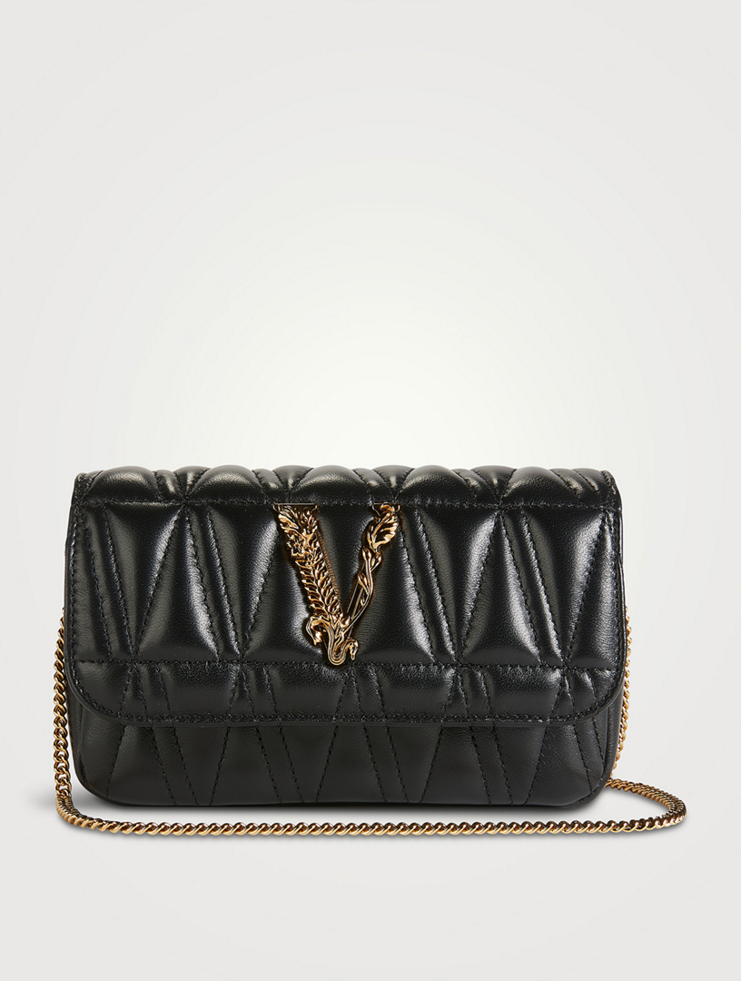 Versace Women's Virtus Quilted Leather Shoulder Bag