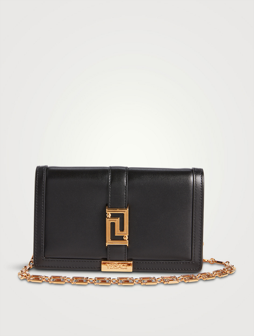 Greca Goddess Leather Chain Wallet