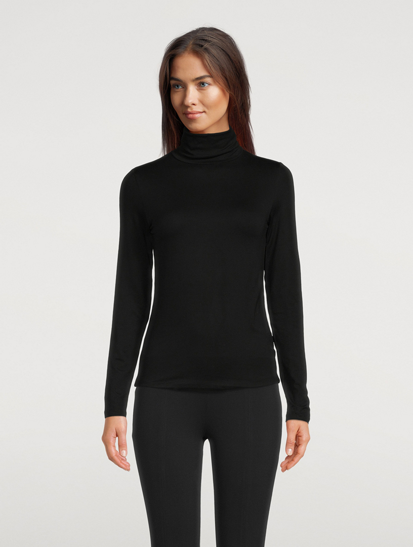 Alloy Rib Cropped Button Turtleneck  Women's Turtleneck Top – The Range