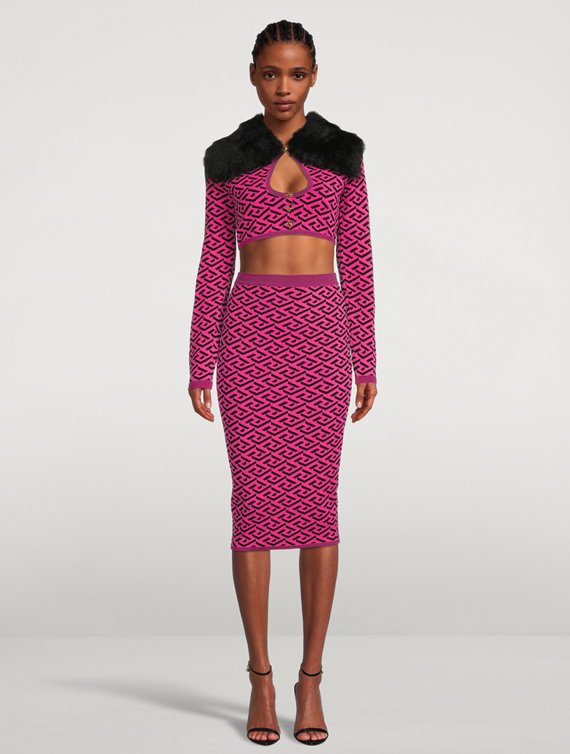 La Greca Knit Pencil Skirt