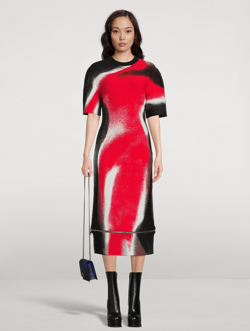 Mushroom Spores Jacquard Pencil Dress