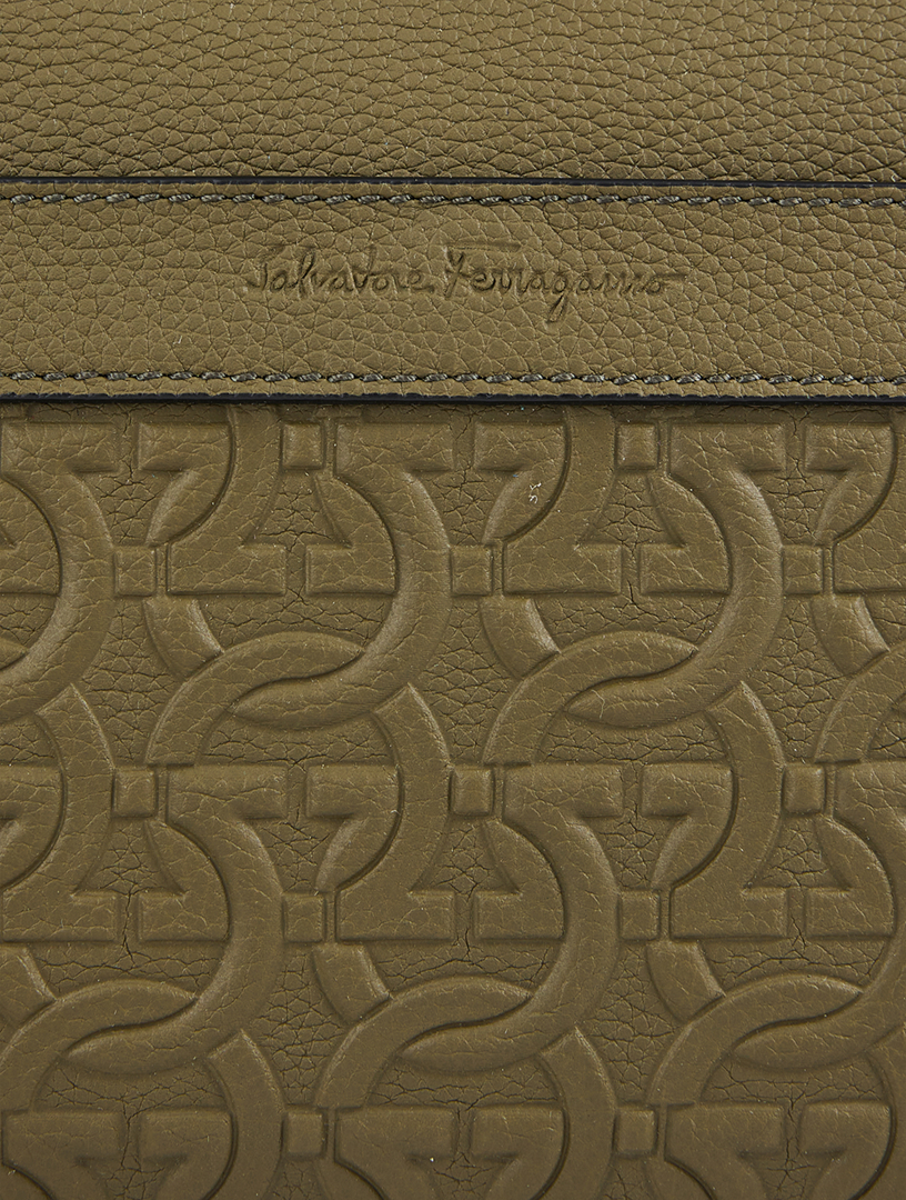 Gancini Embossed Leather Camera Bag
