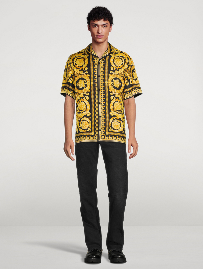 Barocco Silk Short-Sleeve Shirt