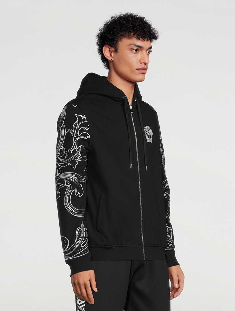 White Versace Zip Up Hoodie VERSACE Barocco Zip Hoodie Holt Renfrew