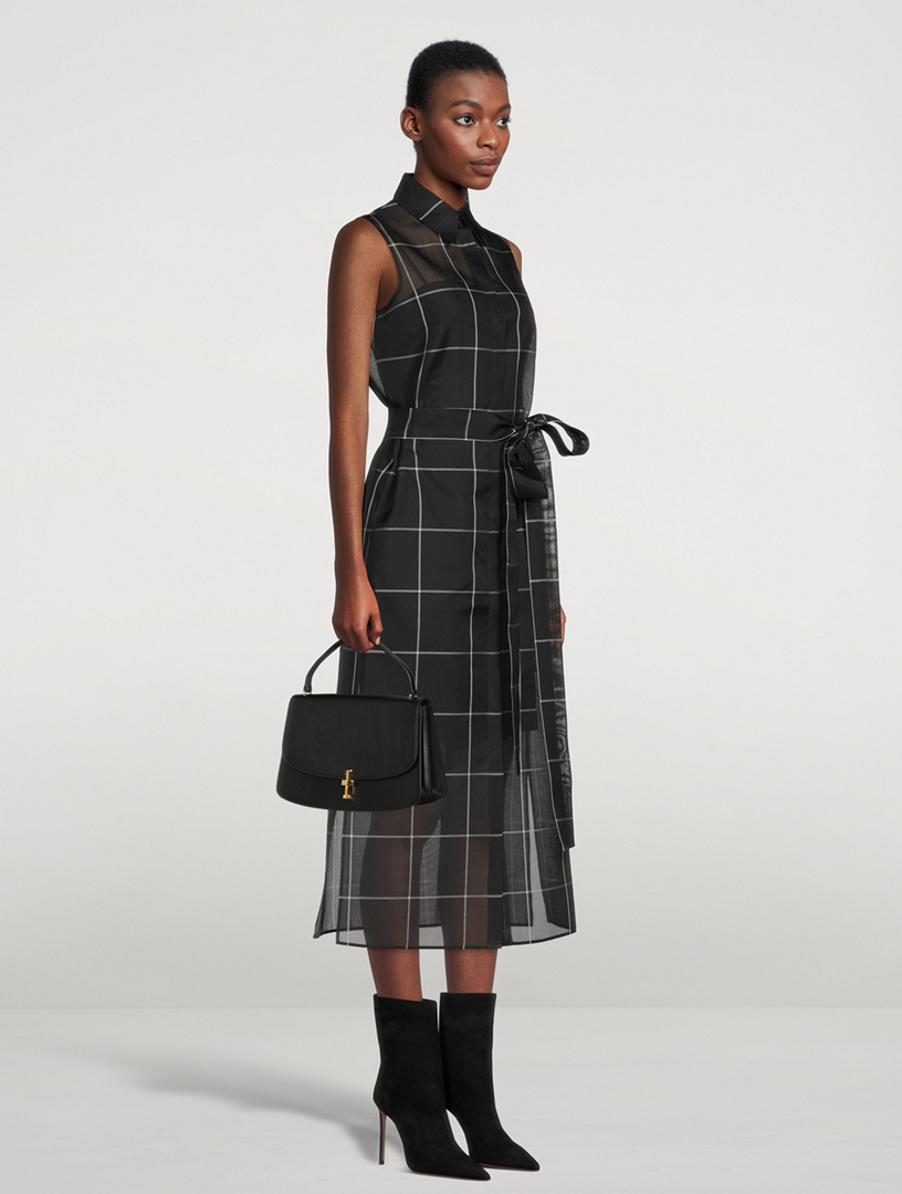 Asymmetric plaid shirt dress maje hotsell