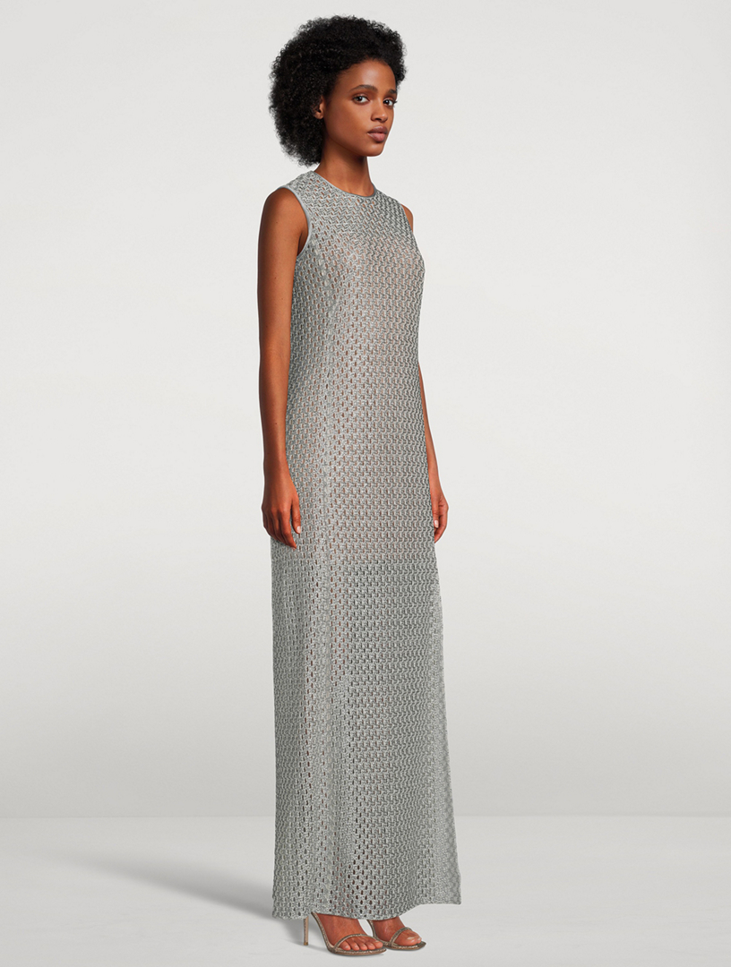Metallic Lurex Cotton Crochet Gown