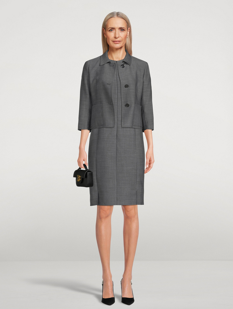 AKRIS Double-Face Wool-Blend Sheath Dress | Holt Renfrew