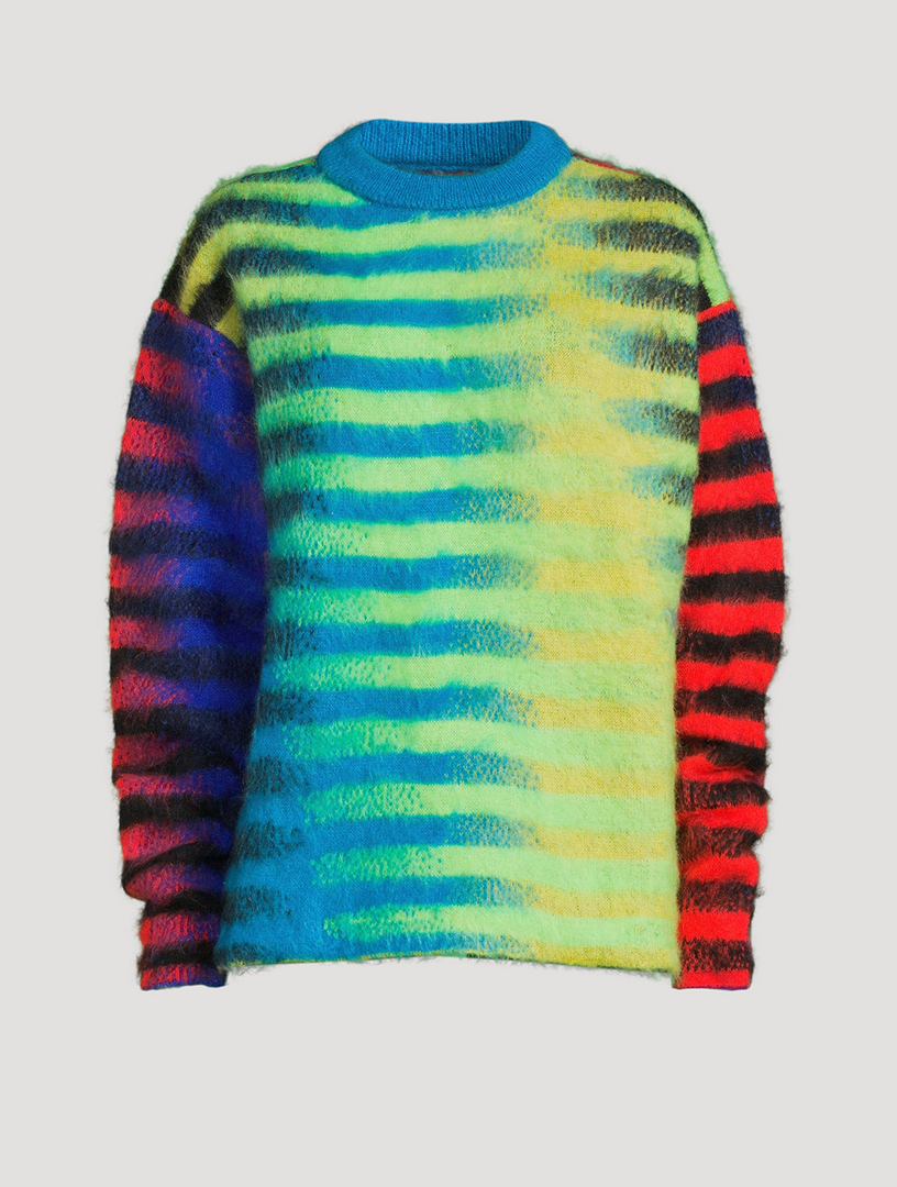 Mohair-Blend Multicolour Striped Sweater