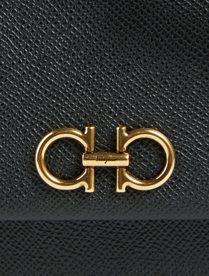 Mini Gancini Leather Top Handle Bag
