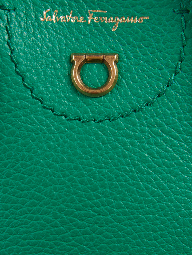 Salvatore Ferragamo  Gancini Mini Bag Emerald Green Leather