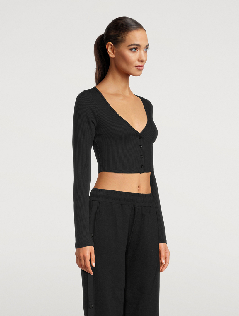 Whisper Ribbed Cropped Cardigan
