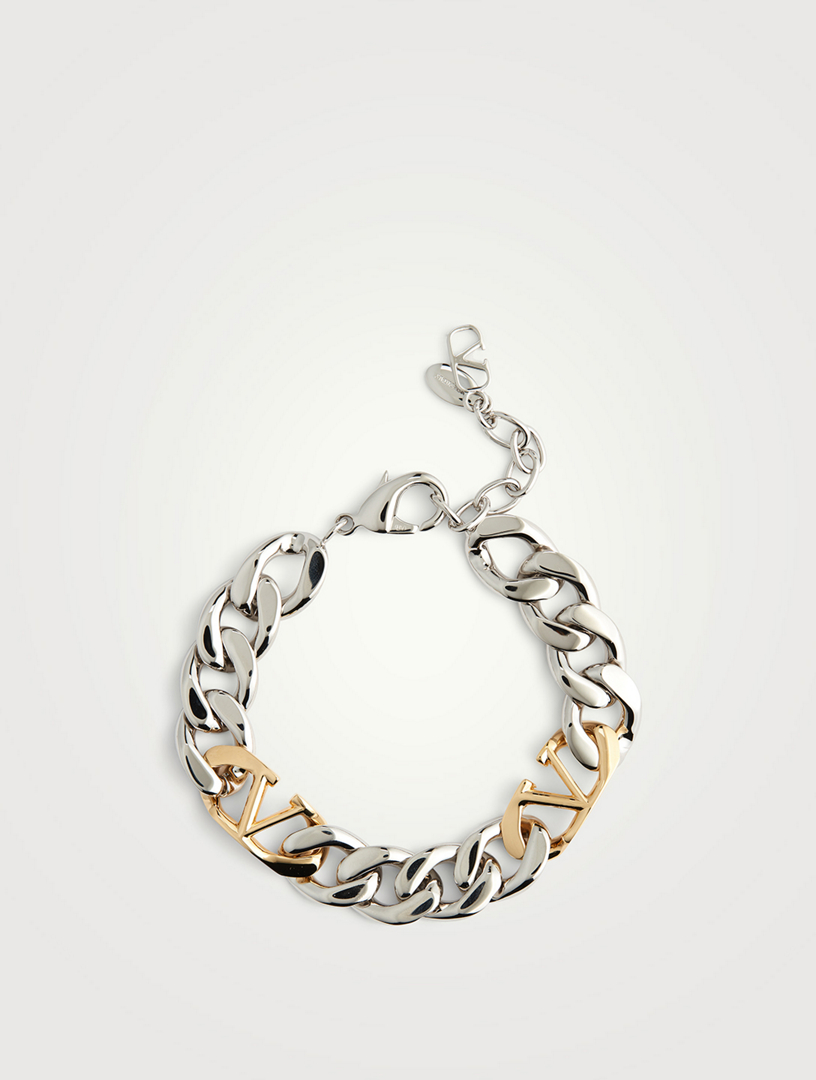 V Logo Chain Bracelet in Silver - Valentino Garavani