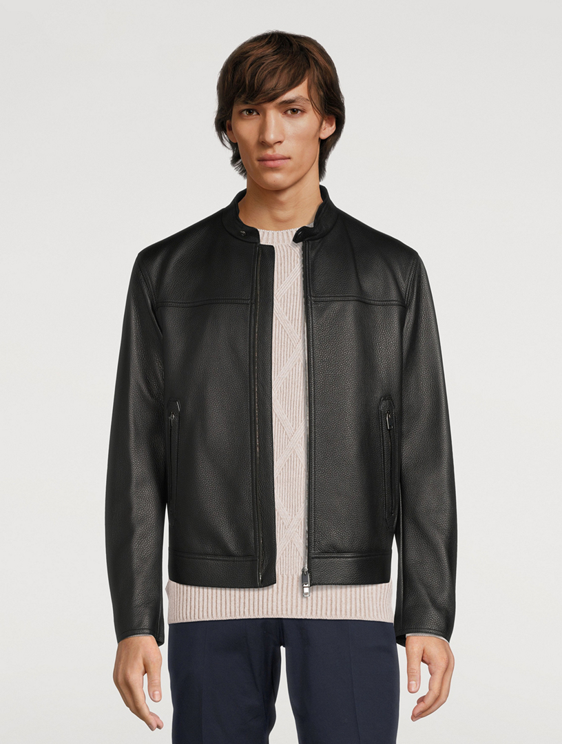 Brioni clearance leather jacket