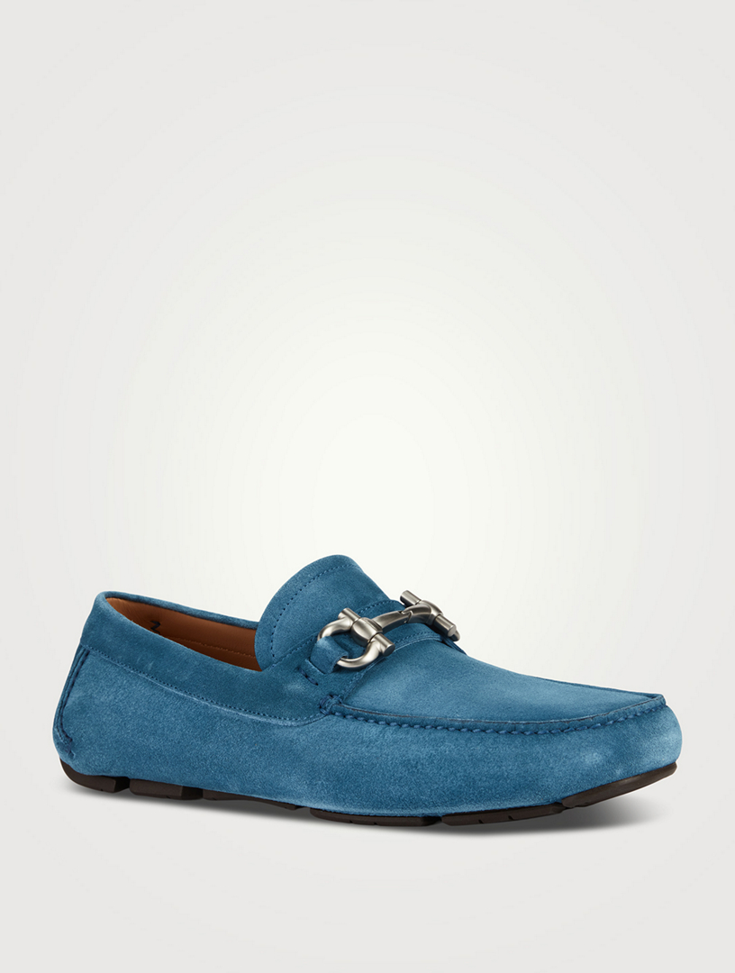 Gancini Suede Driver Shoes