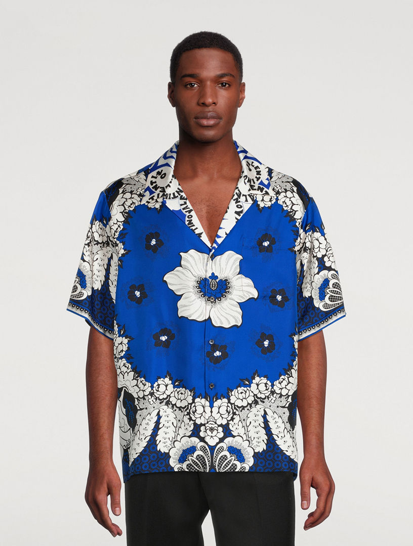 VALENTINO Silk Shirt In Flower Print | Holt Renfrew